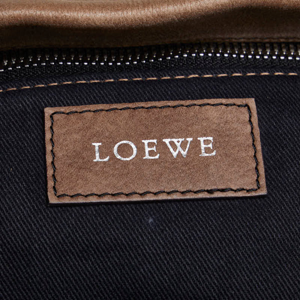 ロエベ アナグラム ハンドバッグ トートバッグ ブラウン レザー レディース LOEWE 【中古】