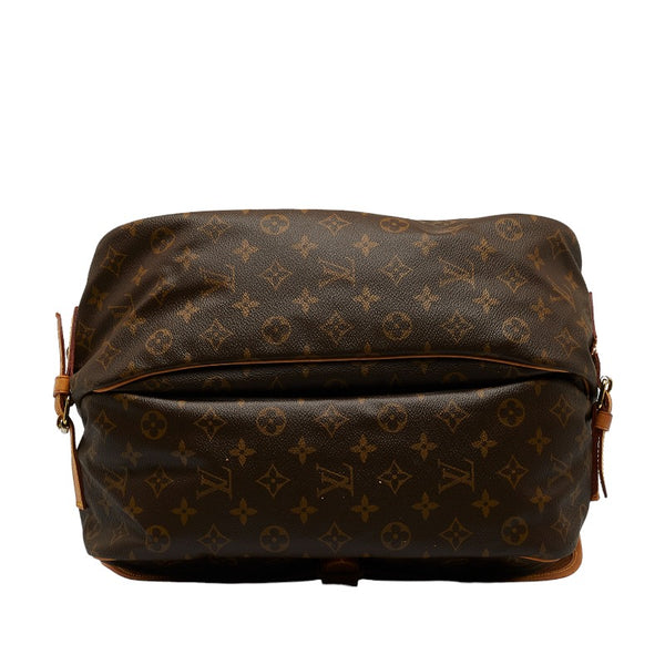 ルイ ヴィトン モノグラム ソミュール35 斜め掛け ショルダーバッグ M42254 ブラウン PVC レザー レディース LOUIS VUITTON 【中古】