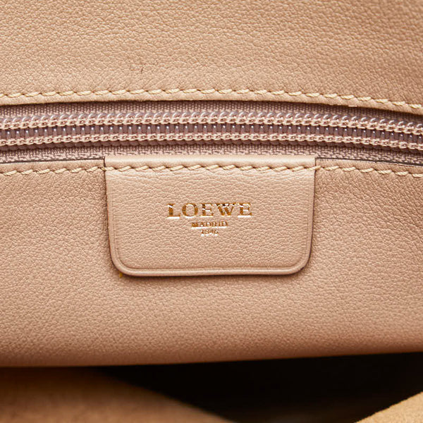 ロエベ アナグラム 斜め掛け ショルダーバッグ ベージュ レザー レディース LOEWE 【中古】