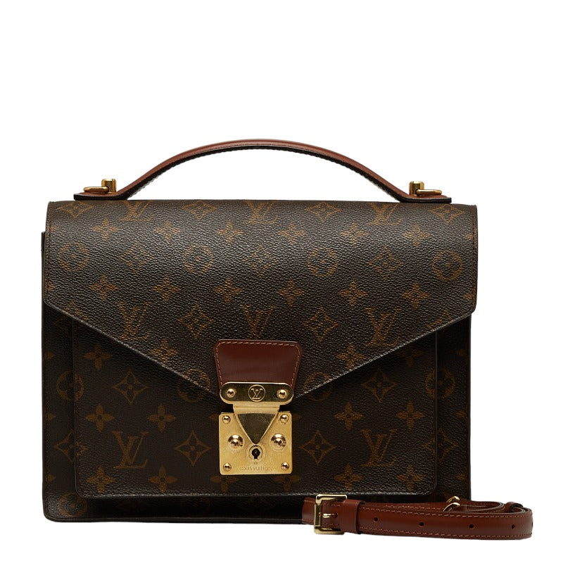 ルイ ヴィトン モノグラム モンソー ハンドバッグ ショルダーバッグ 2WAY M51185 ブラウン PVC レザー レディース LOUIS VUITTON 【中古】