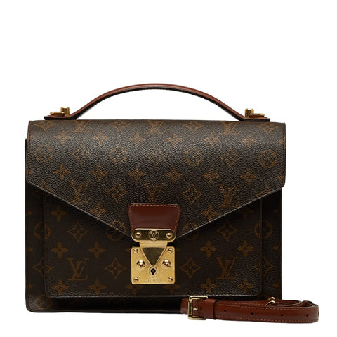 ルイ ヴィトン モノグラム モンソー ハンドバッグ ショルダーバッグ 2WAY M51185 ブラウン PVC レザー レディース LOUIS VUITTON 【中古】