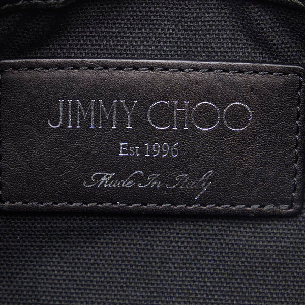 ジミーチュウ スタッズ 斜め掛け ショルダーバッグ ブラック ナイロン レザー レディース JIMMY CHOO 【中古】