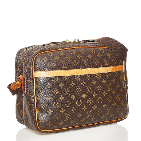 ルイ ヴィトン モノグラム リポーターGM 斜め掛け ショルダーバッグ M45252 ブラウン PVC レザー レディース LOUIS VUITTON 【中古】