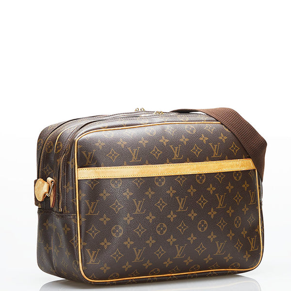 ルイ ヴィトン モノグラム リポーターGM 斜め掛け ショルダーバッグ M45252 ブラウン PVC レザー レディース LOUIS VUITTON 【中古】