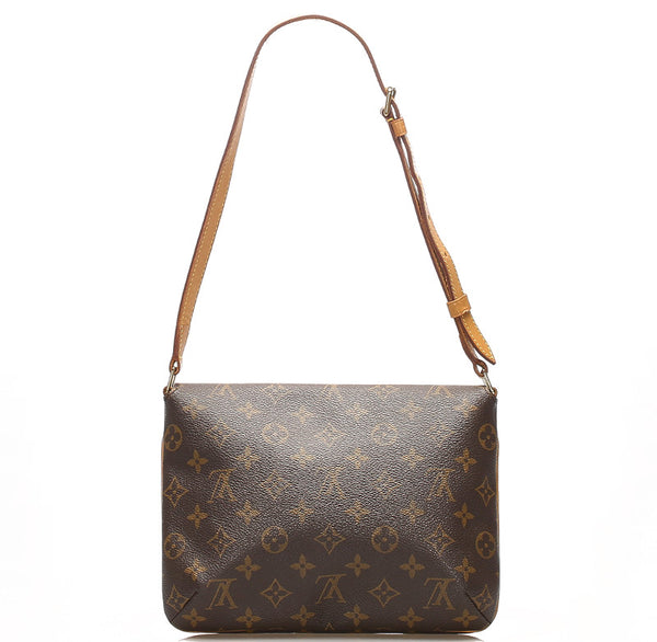 ルイ ヴィトン モノグラム ミュゼットタンゴ ショート M51257 ブラウン 茶 PVC レザー ショルダーバッグ レディース LOUIS VUITTON 中古