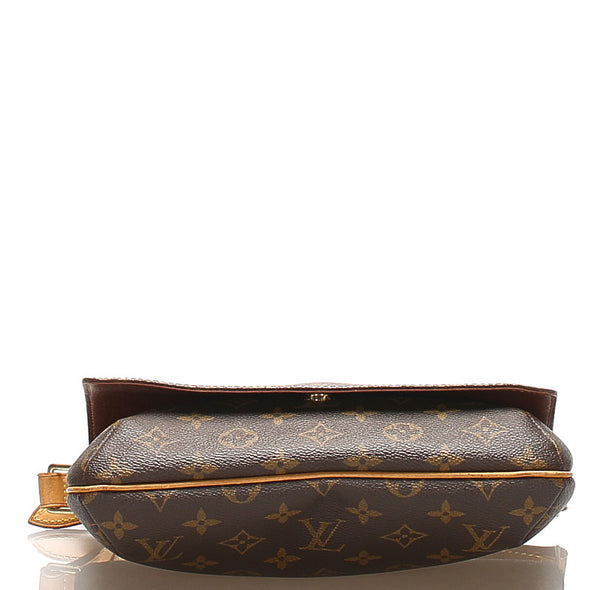 ルイ ヴィトン モノグラム ミュゼットタンゴ ショート M51257 ブラウン 茶 PVC レザー ショルダーバッグ レディース LOUIS VUITTON 中古