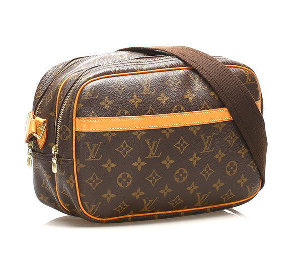 ルイ ヴィトン モノグラム リポーターPM M45254 ブラウン 茶 PVC レザー ショルダーバッグ レディース LOUIS VUITTON 中古