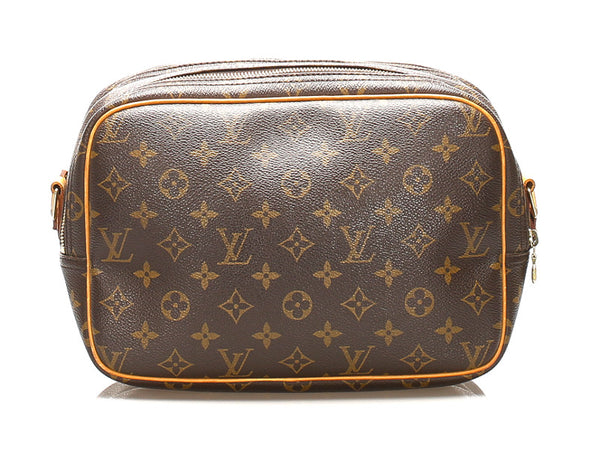 ルイ ヴィトン モノグラム リポーターPM M45254 ブラウン 茶 PVC レザー ショルダーバッグ レディース LOUIS VUITTON 中古