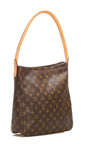 ルイ ヴィトン モノグラム ルーピングGM M51145 ブラウン 茶 PVC レザー ショルダーバッグ レディース LOUIS VUITTON 中古