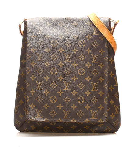 ルイ ヴィトン モノグラム ミュゼットサルサ M51258 ブラウン 茶 PVC レザー ショルダーバッグ ユニセックス LOUIS VUITTON 中古