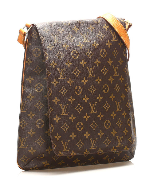 ルイ ヴィトン モノグラム ミュゼットサルサ M51258 ブラウン 茶 PVC レザー ショルダーバッグ ユニセックス LOUIS VUITTON 中古