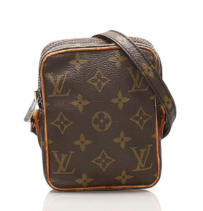 ルイ ヴィトン モノグラム ミニダヌーブ M45268 ブラウン PVC レザー 斜め掛け ショルダーバッグ レディース LOUIS VUITTON 中古