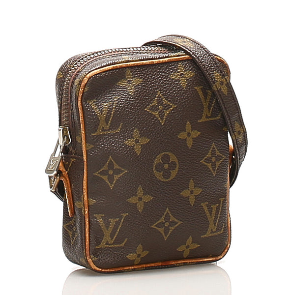 ルイ ヴィトン モノグラム ミニダヌーブ M45268 ブラウン PVC レザー 斜め掛け ショルダーバッグ レディース LOUIS VUITTON 中古