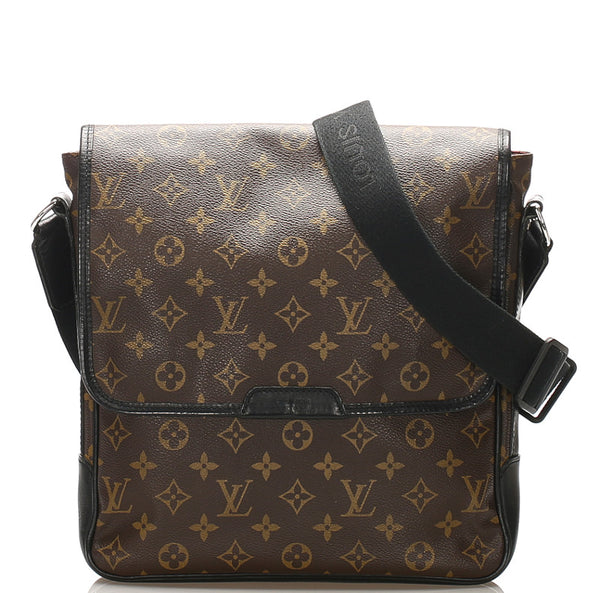 ルイ ヴィトン モノグラムマカサー バズMM M56715 ブラウン PVC レザー ショルダーバッグ ユニセックス LOUIS VUITTON 中古