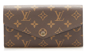 ルイ ヴィトン モノグラム ポルトフォイユ サラ M62234 ブラウン フューシャ PVC レザー 長財布 レディース LOUIS VUITTON 中古