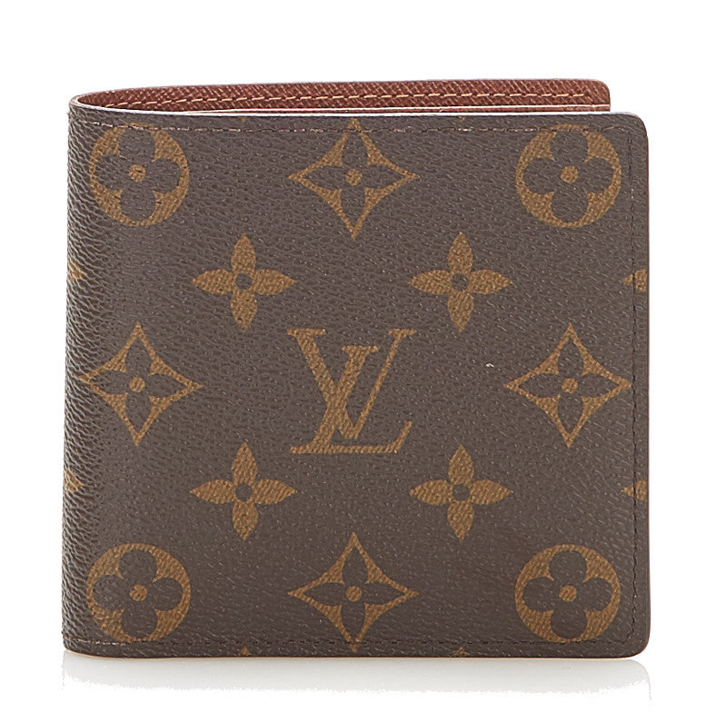 ルイ ヴィトン モノグラム ポルトフォイユ マルコ M61675 ブラウン PVC 二つ折り財布 レディース LOUIS VUITTON 中古