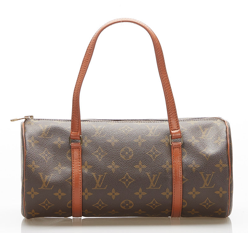 ルイ ヴィトン モノグラム 旧パピヨン M51365  ブラウン PVC レザー ハンドバッグ レディース LOUIS VUITTON 中古