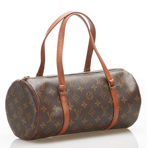 ルイ ヴィトン モノグラム 旧パピヨン M51365  ブラウン PVC レザー ハンドバッグ レディース LOUIS VUITTON 中古