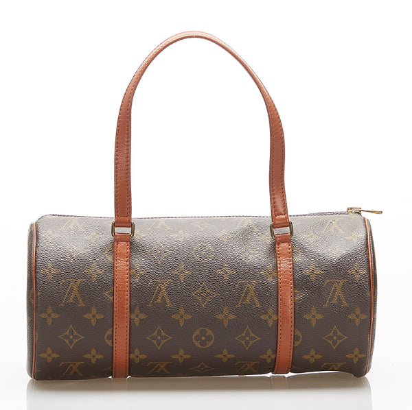 ルイ ヴィトン モノグラム 旧パピヨン M51365  ブラウン PVC レザー ハンドバッグ レディース LOUIS VUITTON 中古