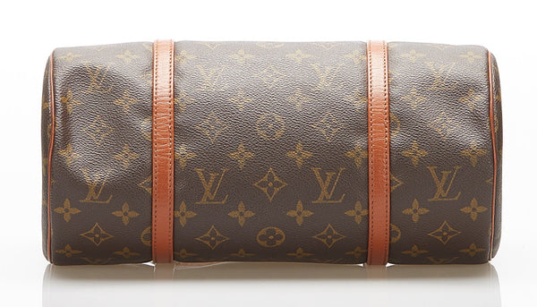 ルイ ヴィトン モノグラム 旧パピヨン M51365  ブラウン PVC レザー ハンドバッグ レディース LOUIS VUITTON 中古