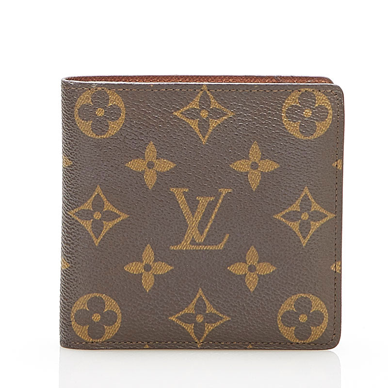 ルイ ヴィトン モノグラム マルコ 旧型 M61675  ブラウン PVC レザー 二つ折り財布 レディース LOUIS VUITTON 中古