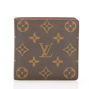 ルイ ヴィトン モノグラム マルコ 旧型 M61675  ブラウン PVC レザー 二つ折り財布 レディース LOUIS VUITTON 中古