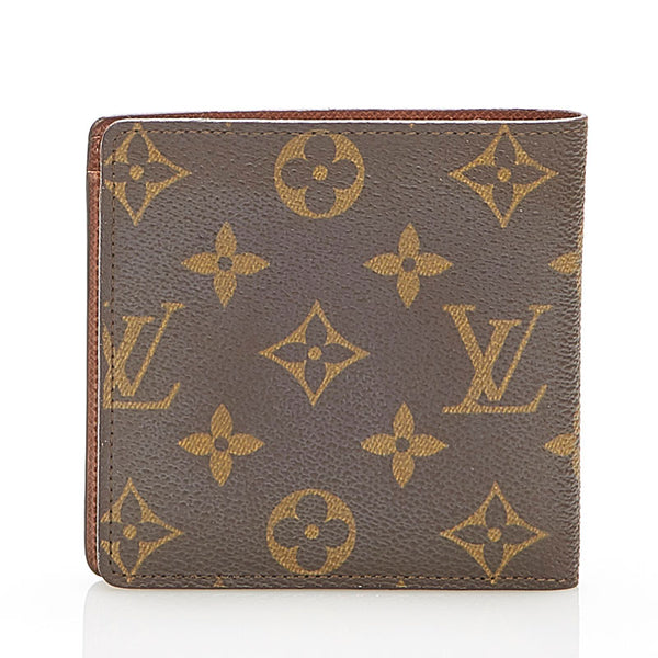 ルイ ヴィトン モノグラム マルコ 旧型 M61675  ブラウン PVC レザー 二つ折り財布 レディース LOUIS VUITTON 中古