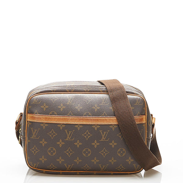 ルイ ヴィトン モノグラム リポーター PM M45254 ブラウン PVC レザー ショルダーバッグ レディース LOUIS VUITTON 中古