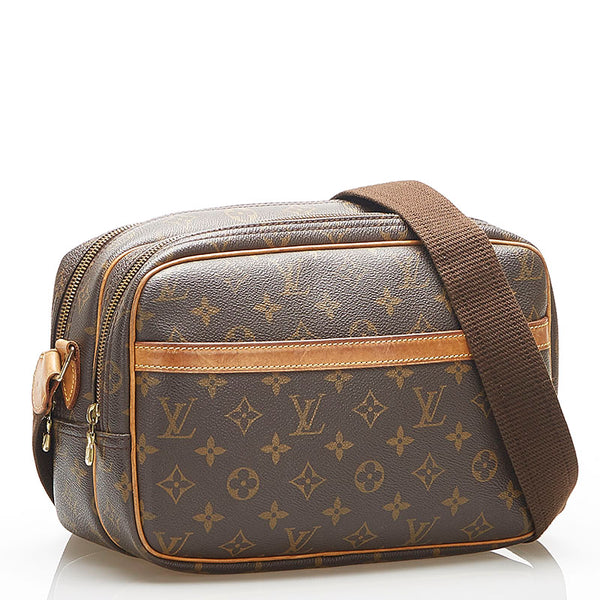 ルイ ヴィトン モノグラム リポーター PM M45254 ブラウン PVC レザー ショルダーバッグ レディース LOUIS VUITTON 中古