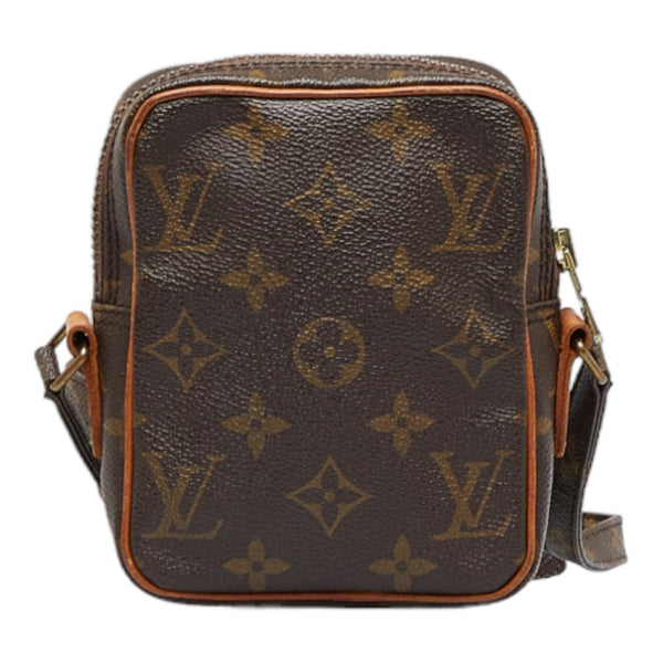 ルイ ヴィトン モノグラム ミニダヌーブ 斜め掛け ショルダーバッグ M45268 ブラウン PVC レザー レディース LOUIS VUITTON 【中古】