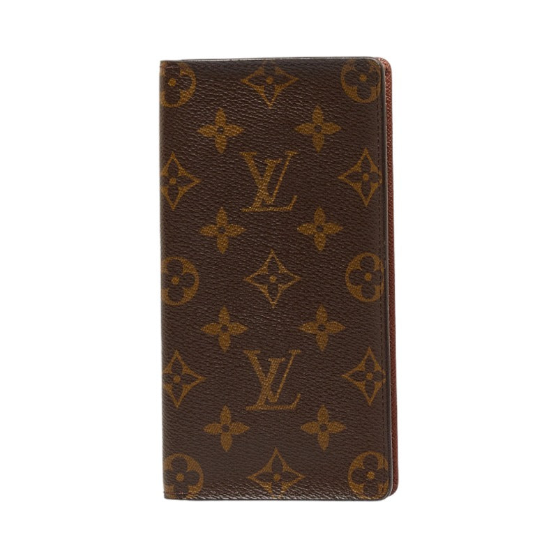 ルイ ヴィトン モノグラム ポルトカルトクレディ 円 長財布 M60825 ブラウン PVC レザー レディース LOUIS VUITTON 【中古】