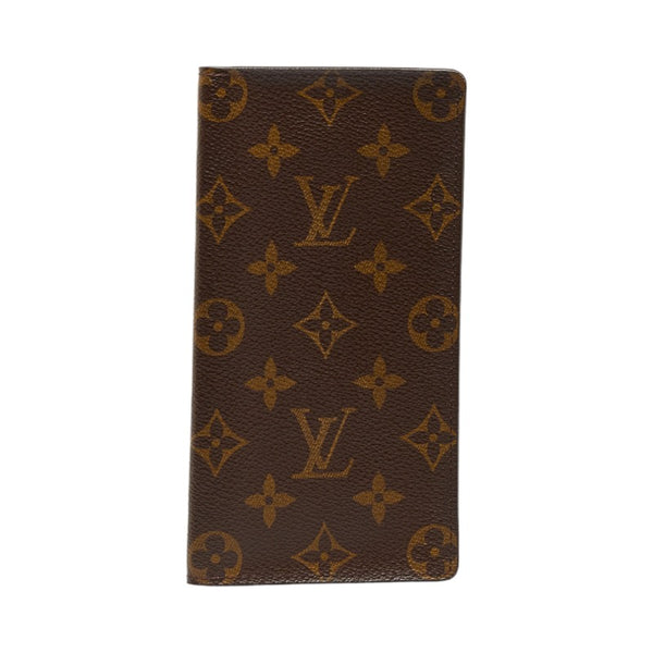 ルイ ヴィトン モノグラム ポルトカルトクレディ 円 長財布 M60825 ブラウン PVC レザー レディース LOUIS VUITTON 【中古】