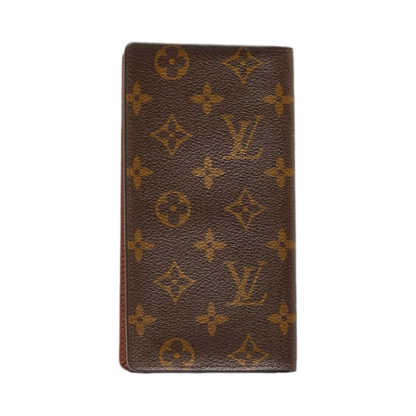 ルイ ヴィトン モノグラム ポルトカルトクレディ 円 長財布 M60825 ブラウン PVC レザー レディース LOUIS VUITTON 【中古】