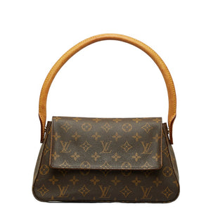 ルイ ヴィトン モノグラム ミニルーピング ショルダーバッグ M51147 ブラウン PVC レザー レディース LOUIS VUITTON 【中古】