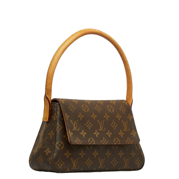 ルイ ヴィトン モノグラム ミニルーピング ショルダーバッグ M51147 ブラウン PVC レザー レディース LOUIS VUITTON 【中古】