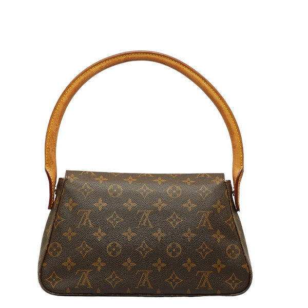 ルイ ヴィトン モノグラム ミニルーピング ショルダーバッグ M51147 ブラウン PVC レザー レディース LOUIS VUITTON 【中古】