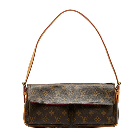 ルイ ヴィトン モノグラム ヴィバシテMM  ショルダーバッグ M51164 ブラウン PVC レザー レディース LOUIS VUITTON 【中古】