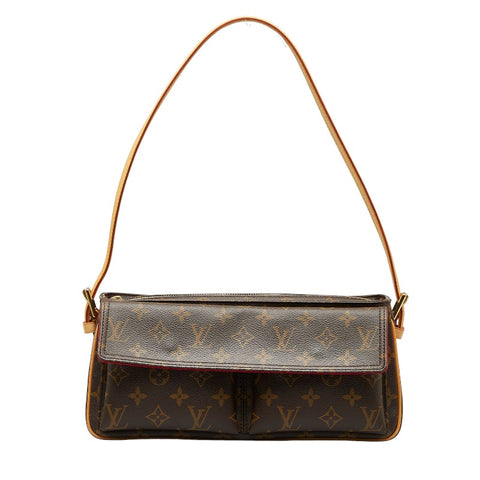 ルイ ヴィトン モノグラム ヴィバシテMM  ショルダーバッグ M51164 ブラウン PVC レザー レディース LOUIS VUITTON 【中古】