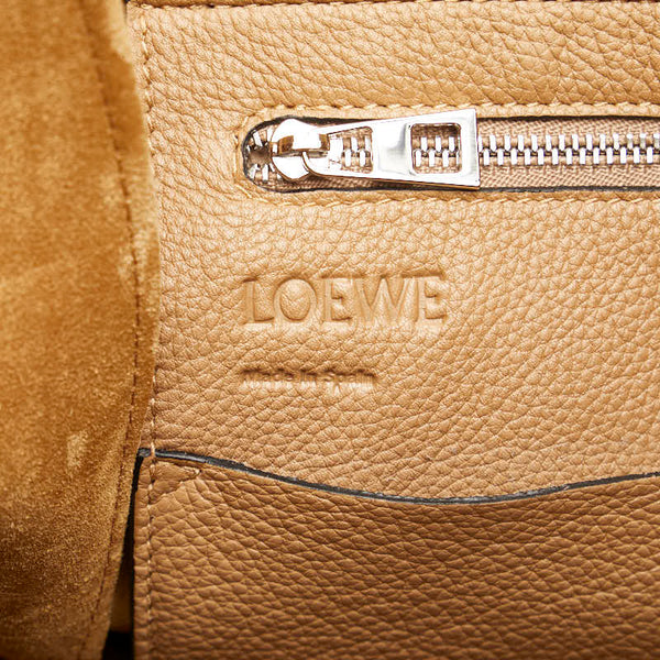 ロエベ アナグラム フラメンコ ノット トートバッグ ショルダーバッグ ベージュ ブラック レザー レディース LOEWE 【中古】