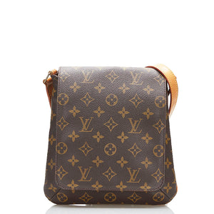 ルイ ヴィトン モノグラム ミュゼット サルサ ショート ショルダーバッグ M51258 ブラウン PVC レザー レディース LOUIS VUITTON 【中古】