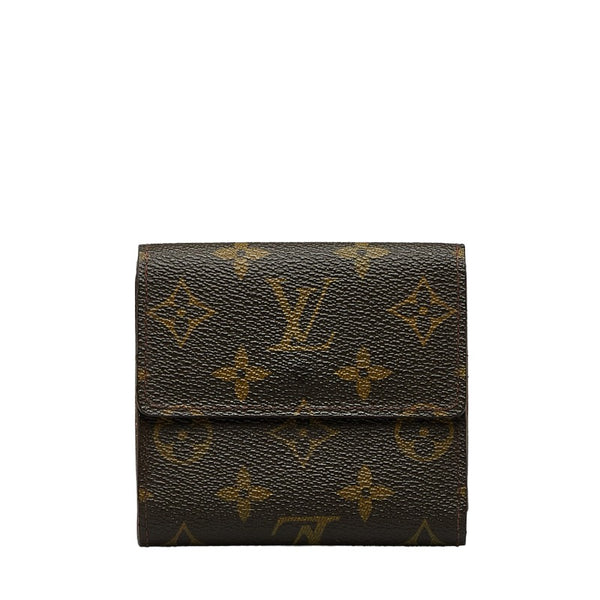 ルイ ヴィトン モノグラム ポルトフォイユ エリーズ 二つ折り財布 M61654 ブラウン PVC レザー レディース LOUIS VUITTON 【中古】