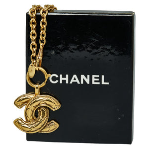 シャネル ココマーク ロゴ ネックレス ゴールド メッキ レディース CHANEL 【中古】