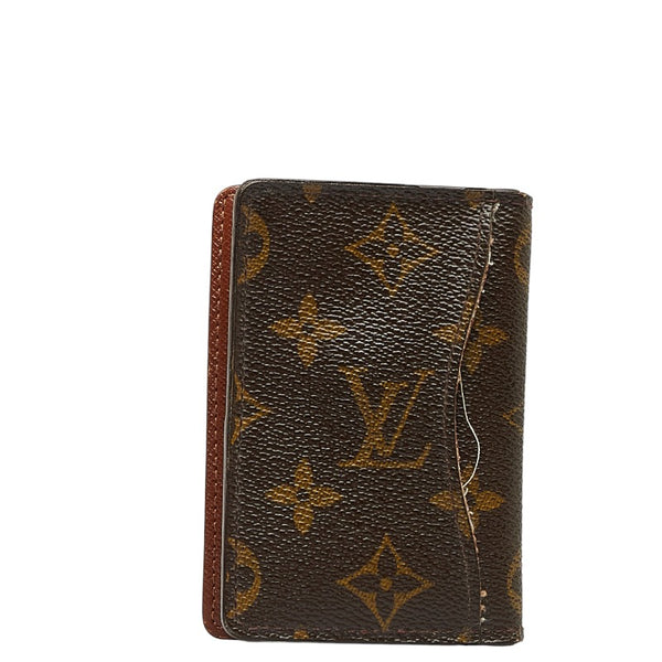 ルイ ヴィトン モノグラム オーガナイザー ドゥ ポッシュ カードケース M61732 ブラウン PVC レザー レディース LOUIS VUITTON 【中古】