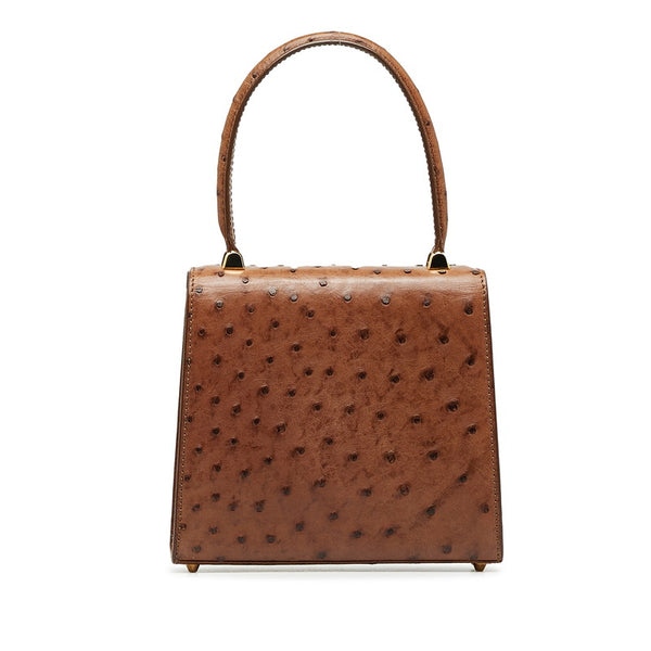 ルイ ヴィトン ミニ マルゼルブ オーストリッチ ハンドバッグ ブラウン レザー レディース LOUIS VUITTON 【中古】