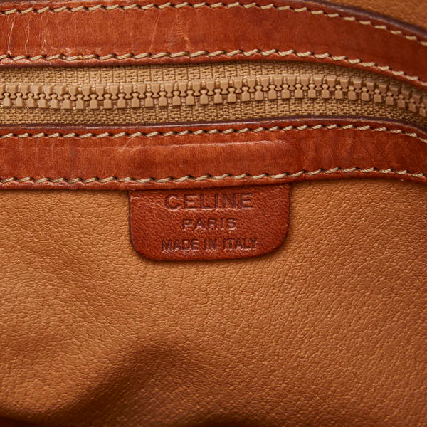 セリーヌ マカダム ハンドバッグ ブラウン PVC レザー レディース CELINE 【中古】