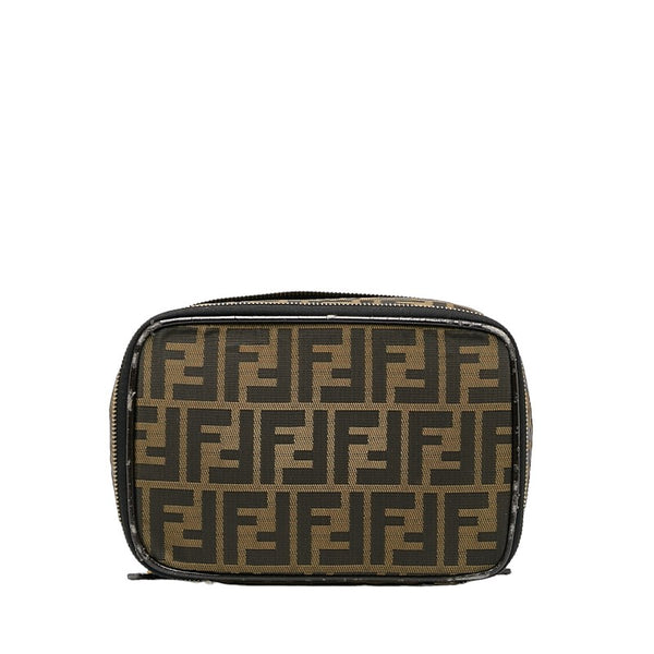 フェンディ ズッカ バニティバッグ ハンドバッグ 26554 ベージュ ブラウン キャンバス レザー レディース FENDI 【中古】