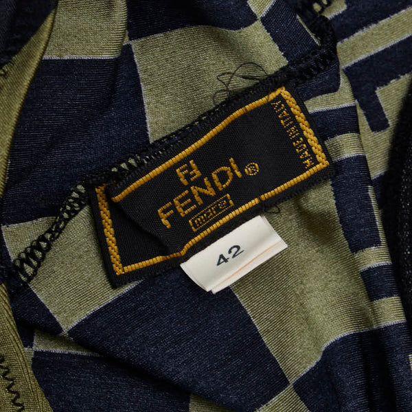 フェンディ ズッカ柄 3点セット ビキニ 水着  グリーン ナイロン ポリウレタン レディース FENDI 【中古】