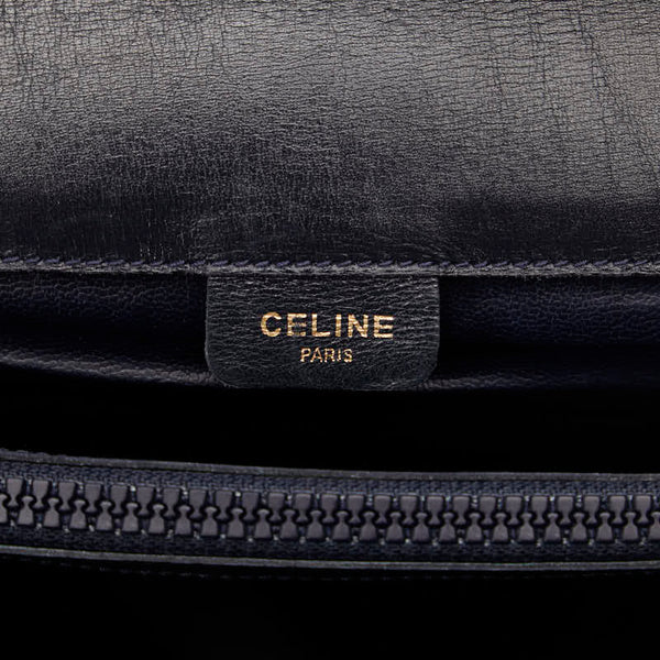 セリーヌ 斜め掛け ショルダーバッグ ブラック レザー レディース CELINE 【中古】