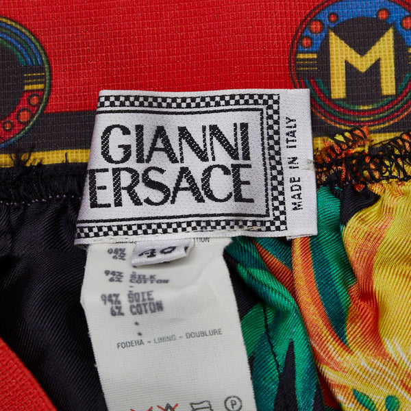 ヴェルサーチェ ジョガーパンツ その他ボトムス オレンジ マルチカラー シルク コットン レディース VERSACE 【中古】