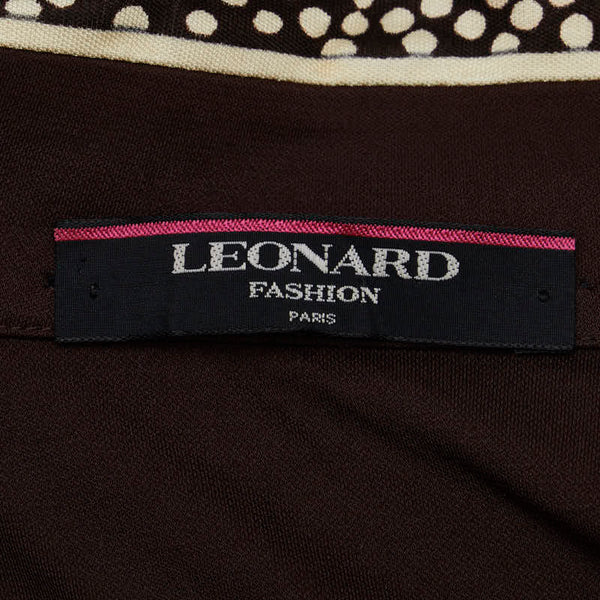 レオナール ボタンワンピース ブラウン アセテート ポリエステル レディース LEONARD 【中古】